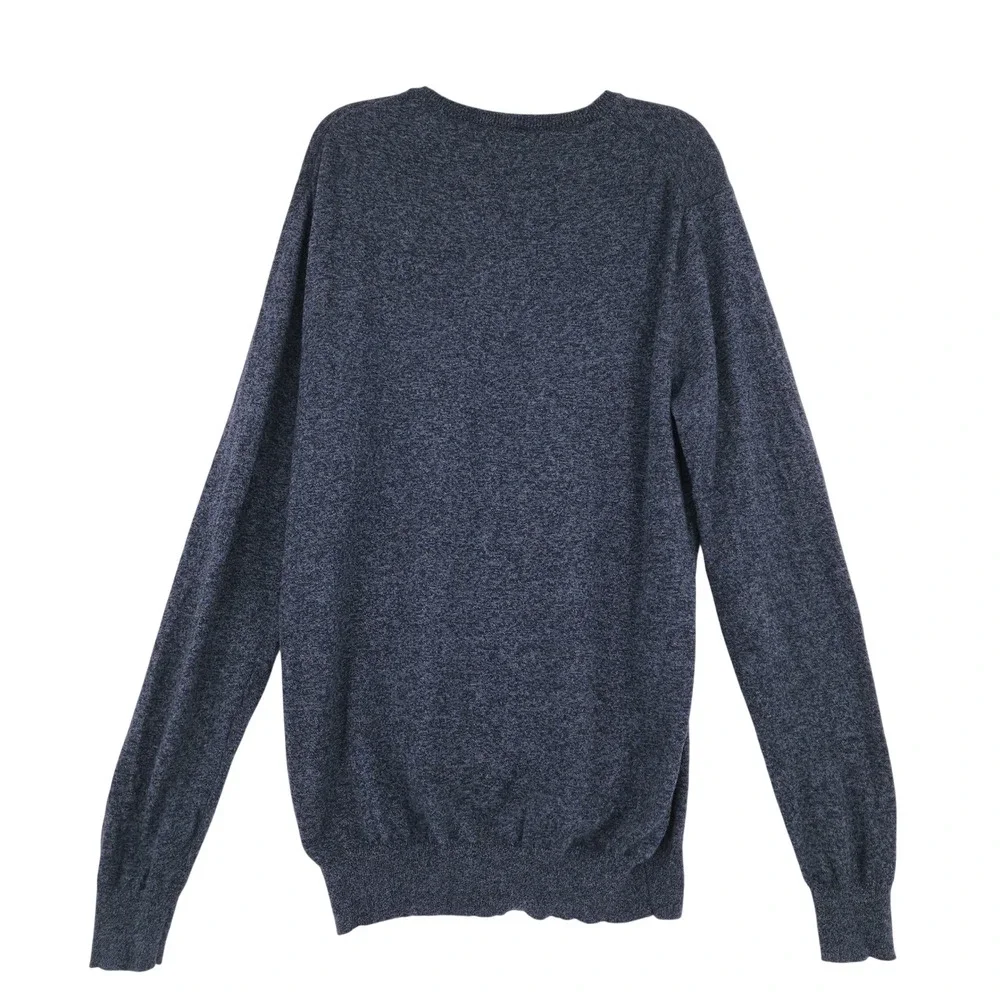 J.Crew VNeck Sweater sz MT Tall Men Blue Heather Cotton Cashmere Preppy Normcore